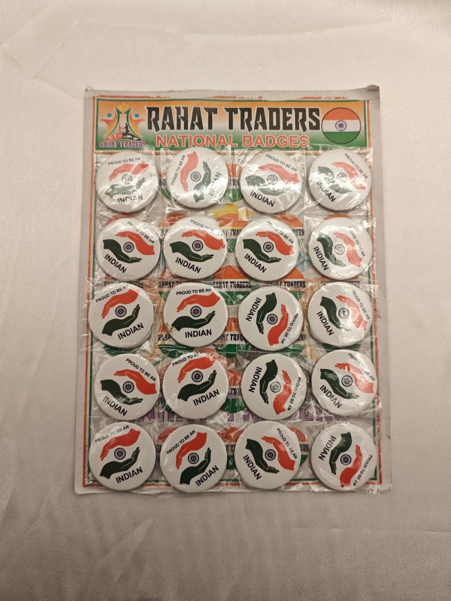 Round Metal Flag Badge Set Pack of 20