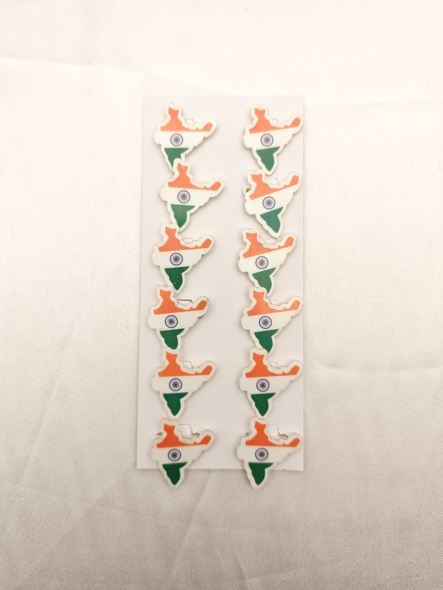 Acrylic Flag and India Map Badge Set Pack of 12