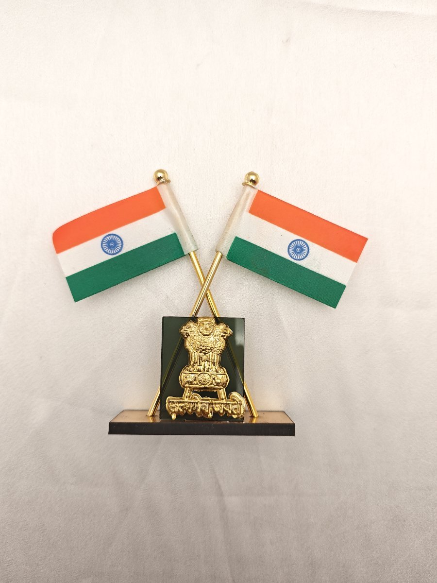 Ashoka Chakra Tricolour Tabletop and Dashboard Flag
