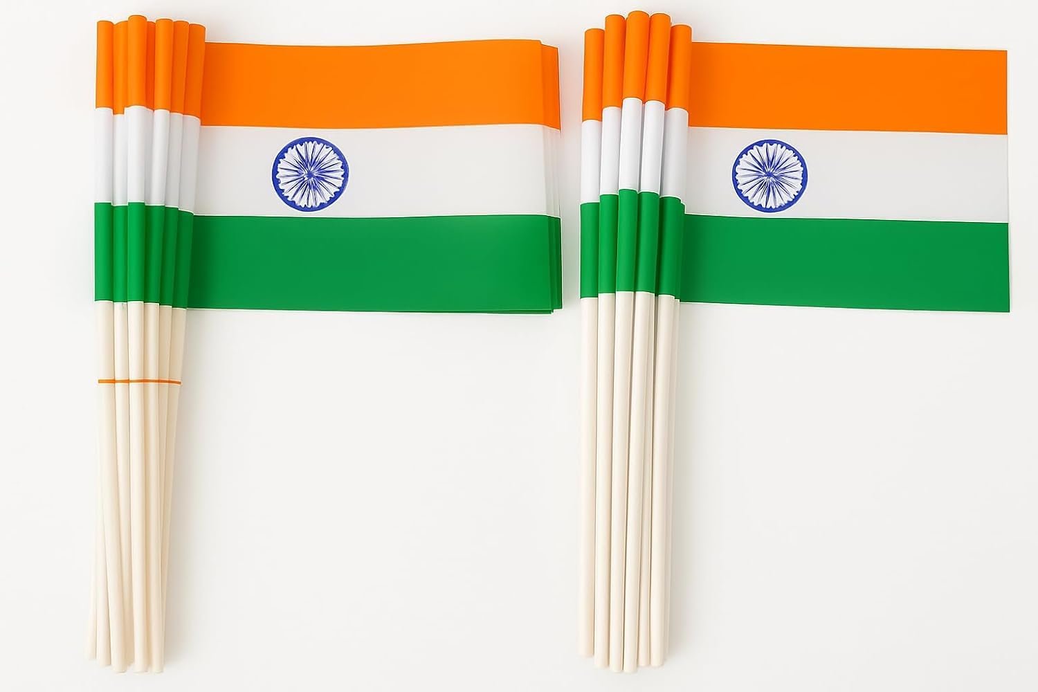 Paper-Stick Tricolour Flags (Small) Pack of 50