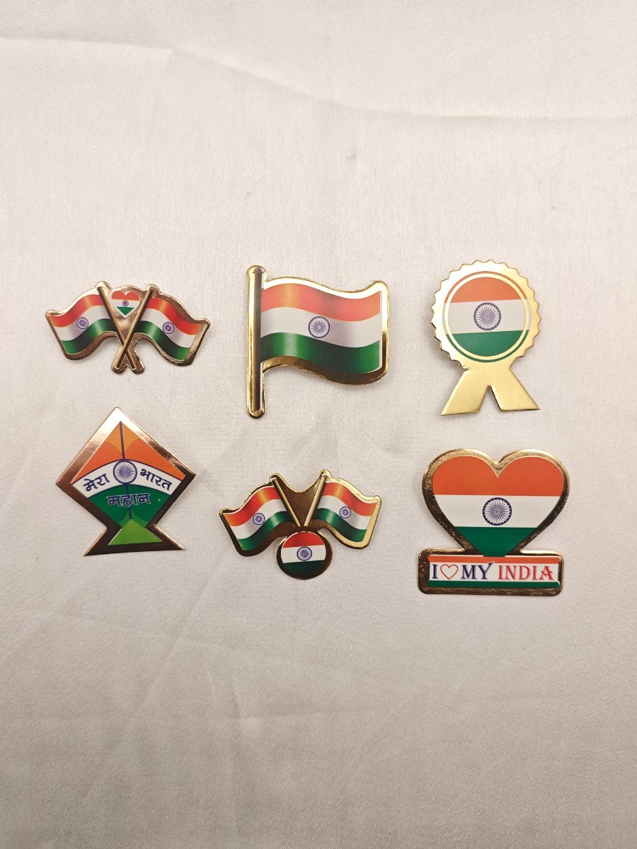 Metallic Paper Flag Badge Set - Packet of 10