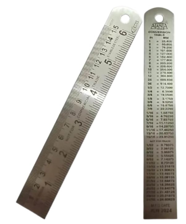 15 cm Metal Ruler