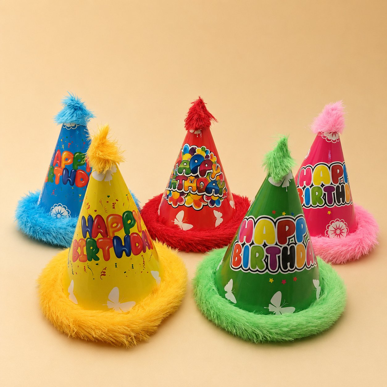 Kids Fur Birthday Party Cap